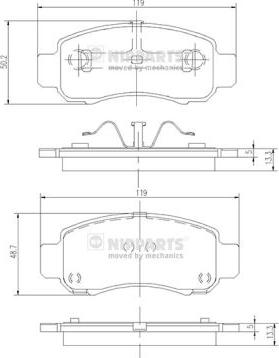 Nipparts J3604062 - Тормозные колодки, дисковые, комплект autodnr.net