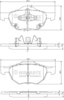 Nipparts J3604064 - Тормозные колодки, дисковые, комплект avtokuzovplus.com.ua