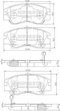 Nipparts J3605027 - Гальмівні колодки, дискові гальма autocars.com.ua
