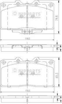 Nipparts J3605033 - Гальмівні колодки, дискові гальма autocars.com.ua