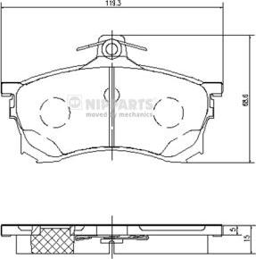 Nipparts J3605037 - Гальмівні колодки, дискові гальма autocars.com.ua