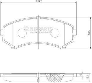 Nipparts J3605039 - Гальмівні колодки, дискові гальма autocars.com.ua