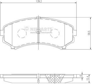 Nipparts J3605039 - Тормозные колодки, дисковые, комплект avtokuzovplus.com.ua