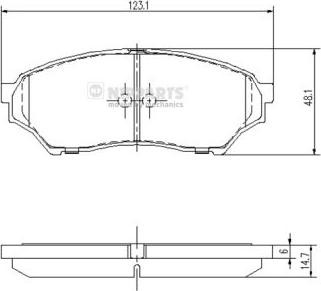 Nipparts J3605040 - Тормозные колодки, дисковые, комплект avtokuzovplus.com.ua