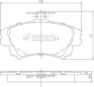 Nipparts J3605042 - Тормозные колодки, дисковые, комплект avtokuzovplus.com.ua