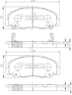 Nipparts J3606012 - Гальмівні колодки, дискові гальма autocars.com.ua