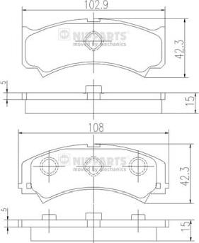 Nipparts J3606014 - Гальмівні колодки, дискові гальма autocars.com.ua