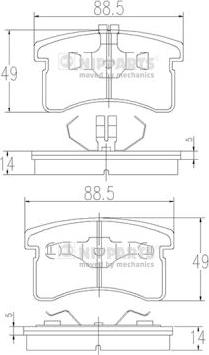 Nipparts J3606015 - Тормозные колодки, дисковые, комплект avtokuzovplus.com.ua