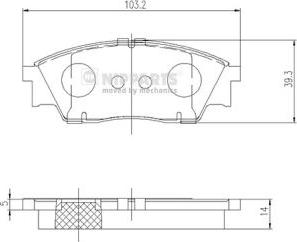 Nipparts J3607004 - Гальмівні колодки, дискові гальма autocars.com.ua