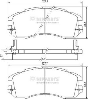 Nipparts J3607005 - Тормозные колодки, дисковые, комплект avtokuzovplus.com.ua