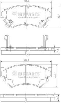 Nipparts J3607007 - Тормозные колодки, дисковые, комплект avtokuzovplus.com.ua