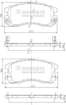 Nipparts J3607009 - Гальмівні колодки, дискові гальма autocars.com.ua