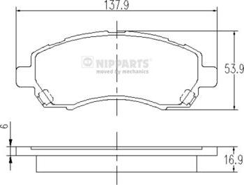 Nipparts J3607012 - Гальмівні колодки, дискові гальма autocars.com.ua