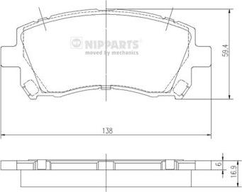 Nipparts J3607013 - Гальмівні колодки, дискові гальма autocars.com.ua