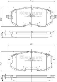 Nipparts J3607015 - Гальмівні колодки, дискові гальма autocars.com.ua