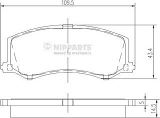 Nipparts J3608010 - Гальмівні колодки, дискові гальма autocars.com.ua
