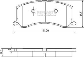 Nipparts J3608016 - Гальмівні колодки, дискові гальма autocars.com.ua