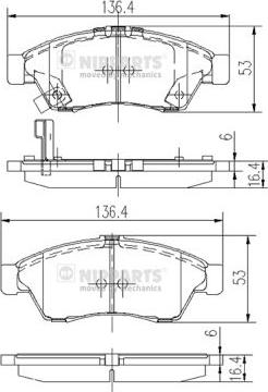 Nipparts J3608024 - Тормозные колодки, дисковые, комплект avtokuzovplus.com.ua