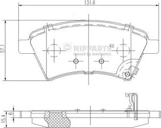 Nipparts J3608028 - Гальмівні колодки, дискові гальма autocars.com.ua