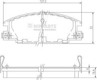 Nipparts J3609004 - Гальмівні колодки, дискові гальма autocars.com.ua