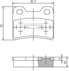 Nipparts J3610303 - Тормозные колодки, дисковые, комплект avtokuzovplus.com.ua