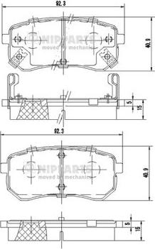 Nipparts J3610307 - Гальмівні колодки, дискові гальма autocars.com.ua