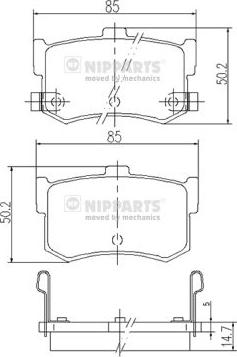 Nipparts J3610502 - Гальмівні колодки, дискові гальма autocars.com.ua