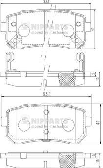 Nipparts J3610512 - Гальмівні колодки, дискові гальма autocars.com.ua