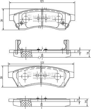 Nipparts J3610904 - Гальмівні колодки, дискові гальма autocars.com.ua