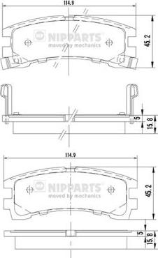 Nipparts J3611028 - Гальмівні колодки, дискові гальма autocars.com.ua