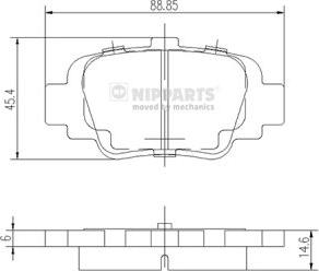 Nipparts J3611035 - Тормозные колодки, дисковые, комплект avtokuzovplus.com.ua