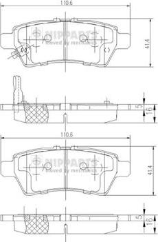 Nipparts J3611050 - Гальмівні колодки, дискові гальма autocars.com.ua