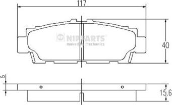 Nipparts J3612012 - Гальмівні колодки, дискові гальма autocars.com.ua