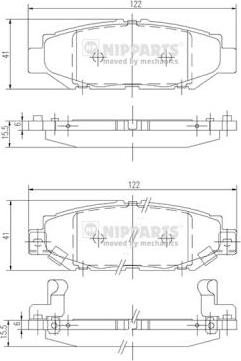 Nipparts J3612016 - Тормозные колодки, дисковые, комплект avtokuzovplus.com.ua