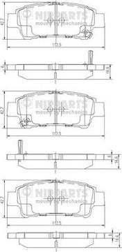 Nipparts J3612019 - Гальмівні колодки, дискові гальма autocars.com.ua