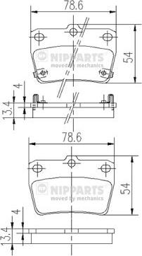 Nipparts J3612020 - Гальмівні колодки, дискові гальма autocars.com.ua