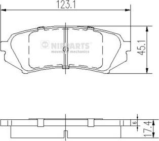 Nipparts J3612022 - Тормозные колодки, дисковые, комплект avtokuzovplus.com.ua