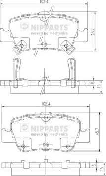 Nipparts J3612033 - Гальмівні колодки, дискові гальма autocars.com.ua