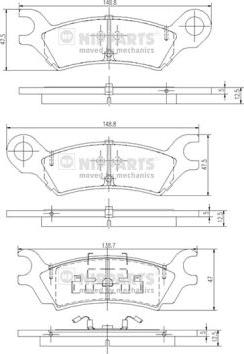 Nipparts J3613000 - Гальмівні колодки, дискові гальма autocars.com.ua