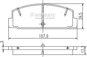 Nipparts J3613002 - Гальмівні колодки, дискові гальма autocars.com.ua