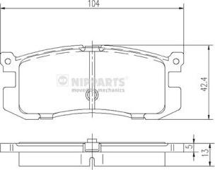 Nipparts J3613006 - Тормозные колодки, дисковые, комплект avtokuzovplus.com.ua