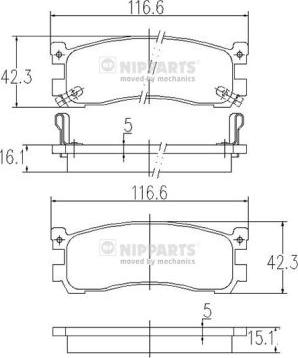 Nipparts J3613013 - Тормозные колодки, дисковые, комплект avtokuzovplus.com.ua