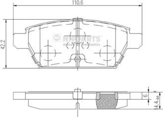 Nipparts J3613019 - Гальмівні колодки, дискові гальма autocars.com.ua
