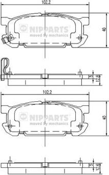 Nipparts J3613020 - Тормозные колодки, дисковые, комплект avtokuzovplus.com.ua