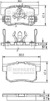 Nipparts J3614017 - Гальмівні колодки, дискові гальма autocars.com.ua