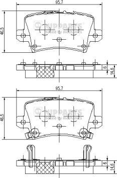 Nipparts J3614018 - Гальмівні колодки, дискові гальма autocars.com.ua
