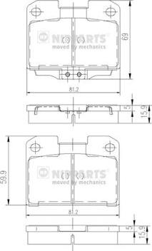 Nipparts J3615006 - Тормозные колодки, дисковые, комплект autodnr.net