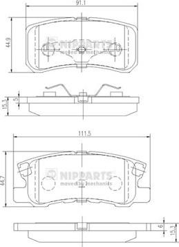 Nipparts J3615010 - Гальмівні колодки, дискові гальма autocars.com.ua