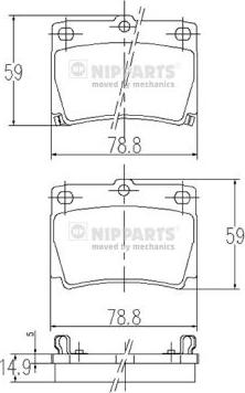 Nipparts J3615011 - Гальмівні колодки, дискові гальма autocars.com.ua