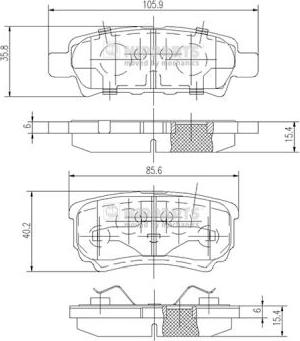 Nipparts J3615014 - Тормозные колодки, дисковые, комплект avtokuzovplus.com.ua